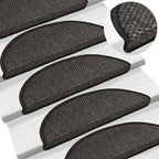 Self-adhesive Stair Mats Sisal-Look 15 pcs 56x20 cm Anthracite