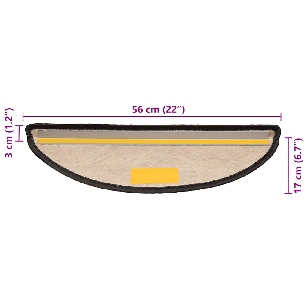 Self-adhesive Stair Mats Sisal-Look 15 pcs 56x20 cm Anthracite