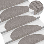 Stair Mats Self-adhesive Sisal-Look 15 pcs 65x21x4 cm Silver