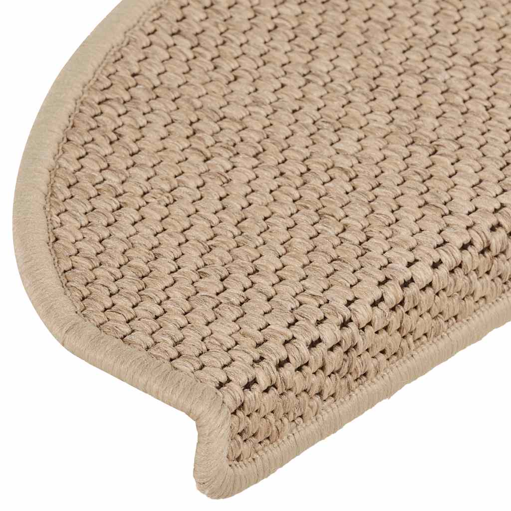 Stair Mats Self-adhesive Sisal-Look 15 pcs 65x21x4 cm Sand