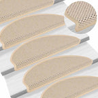 Stair Mats Self-adhesive Sisal-Look 15 pcs 65x21x4 cm Berber