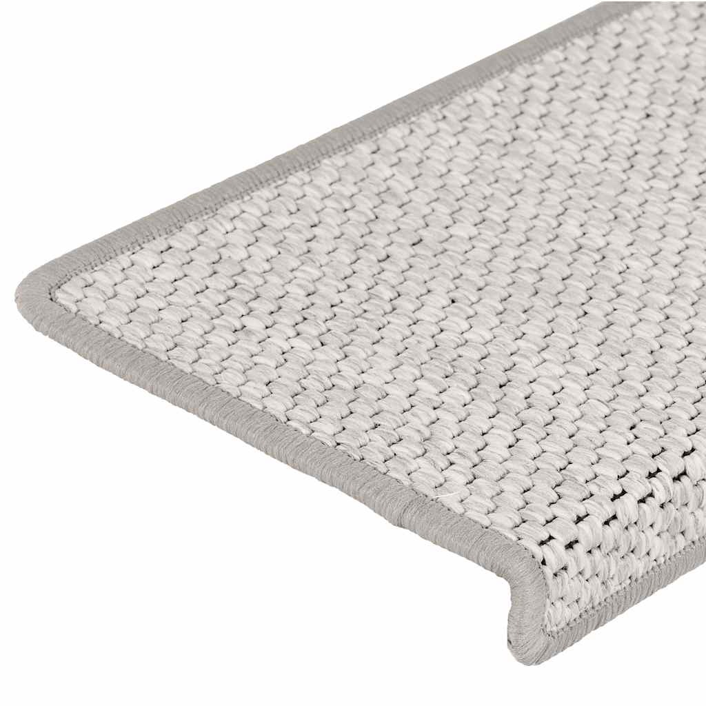 Stair Mats Self-adhesive Sisal-Look 15 pcs 65x21x4 cm Platina
