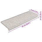 Stair Mats Self-adhesive Sisal-Look 15 pcs 65x21x4 cm Platina