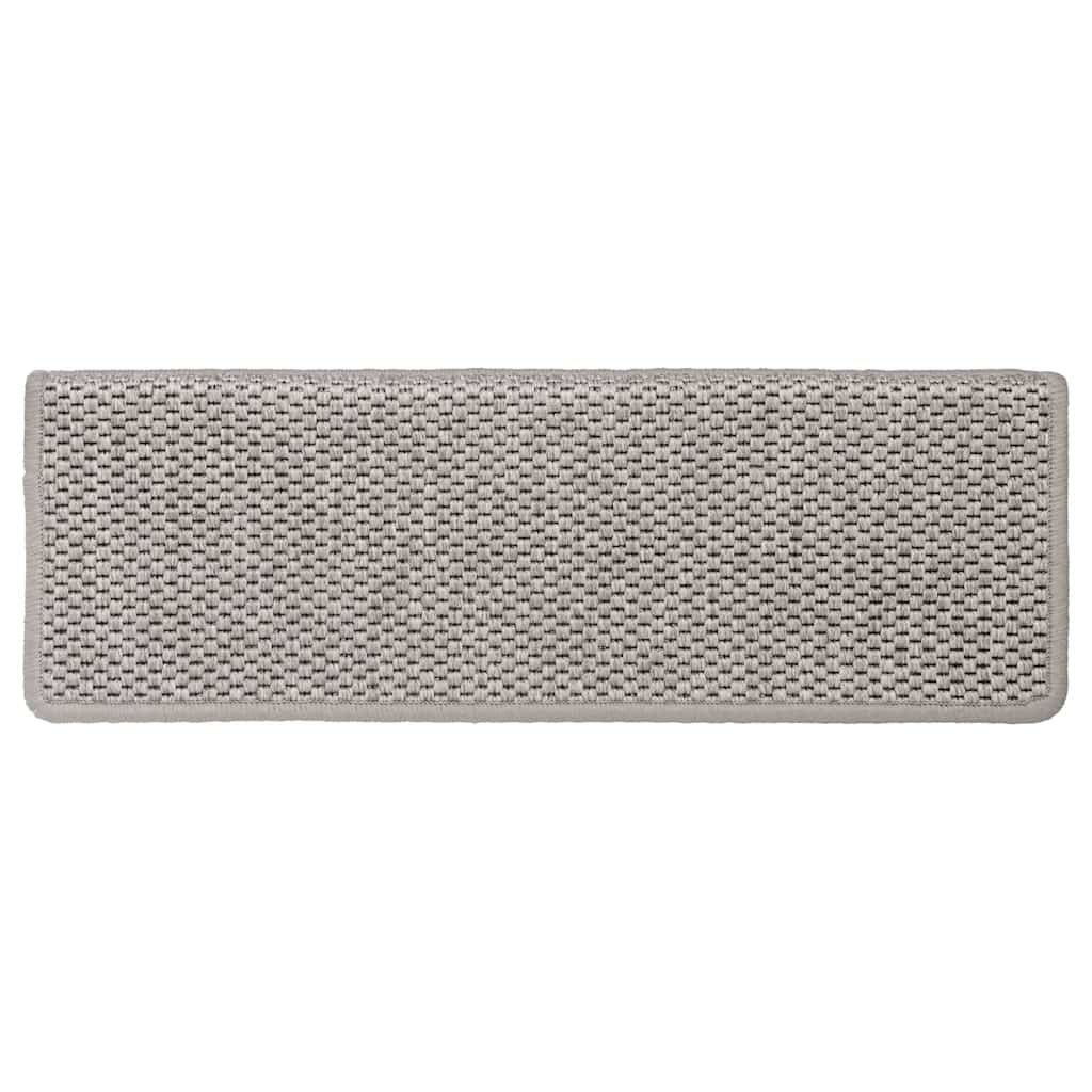 Stair Mats Self-adhesive Sisal-Look 15 pcs 65x21x4 cm Silver