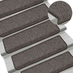 Stair Mats Self-adhesive Sisal-Look 15 pcs 65x21x4 cm Grey and Beige