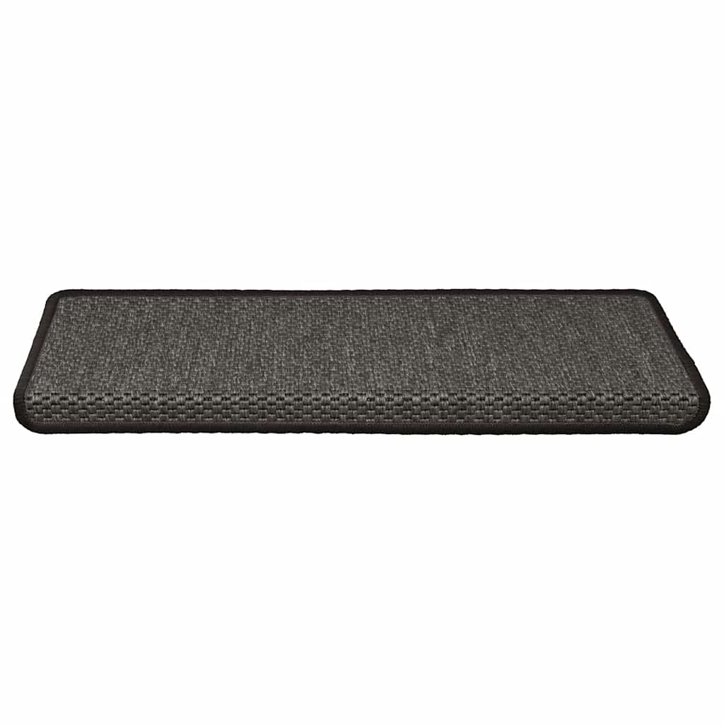 Stair Mats Self-adhesive Sisal-Look 15 pcs 65x21x4 cm Anthracite