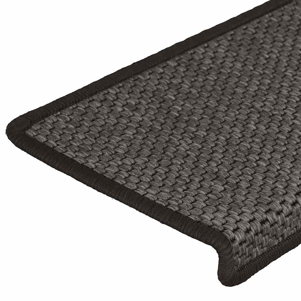 Stair Mats Self-adhesive Sisal-Look 15 pcs 65x21x4 cm Anthracite