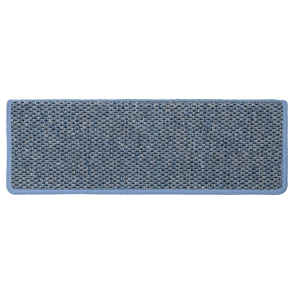 Stair Mats Self-adhesive Sisal-Look 15 pcs 65x21x4 cm Blue