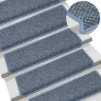 Stair Mats Self-adhesive Sisal-Look 15 pcs 65x21x4 cm Blue