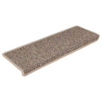 Stair Mats Self-adhesive Sisal-Look 15 pcs 65x21x4 cm Dark Beige