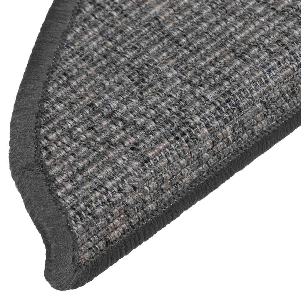 Stair Mats 15 pcs 56x17x3 cm Beige and Grey Half Round