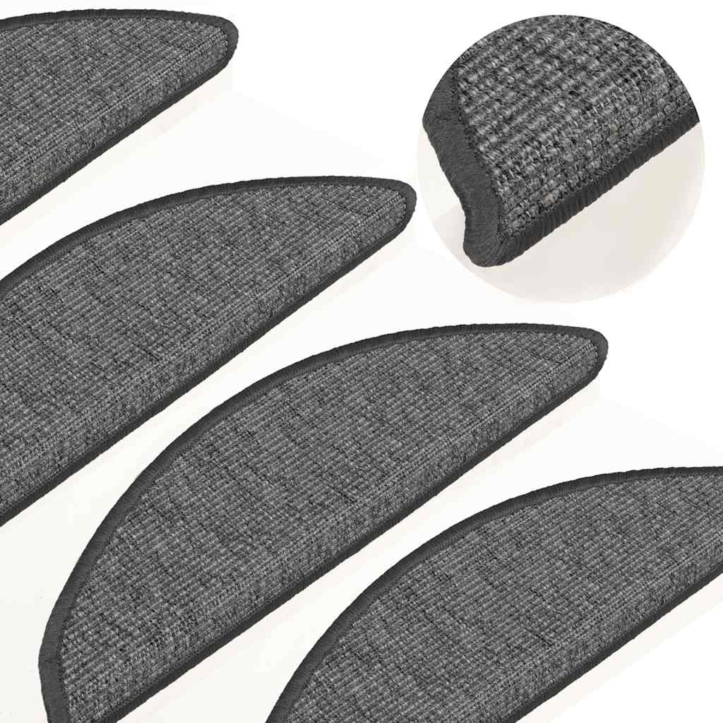 Stair Mats 15 pcs 56x17x3 cm Beige and Grey Half Round