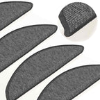 Stair Mats 15 pcs 56x17x3 cm Beige and Grey Half Round