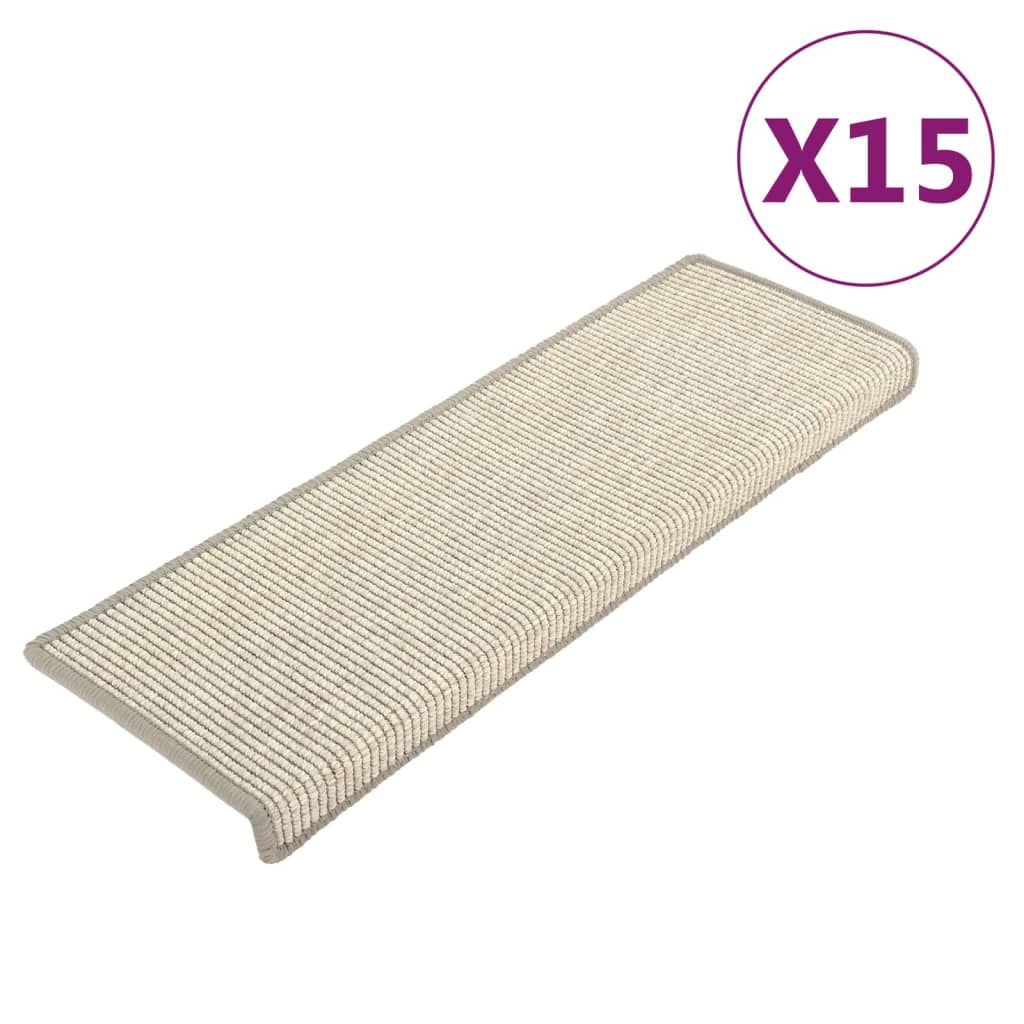 Stair Mats 15 pcs 65x21x4 cm Silver Rectangular Edge