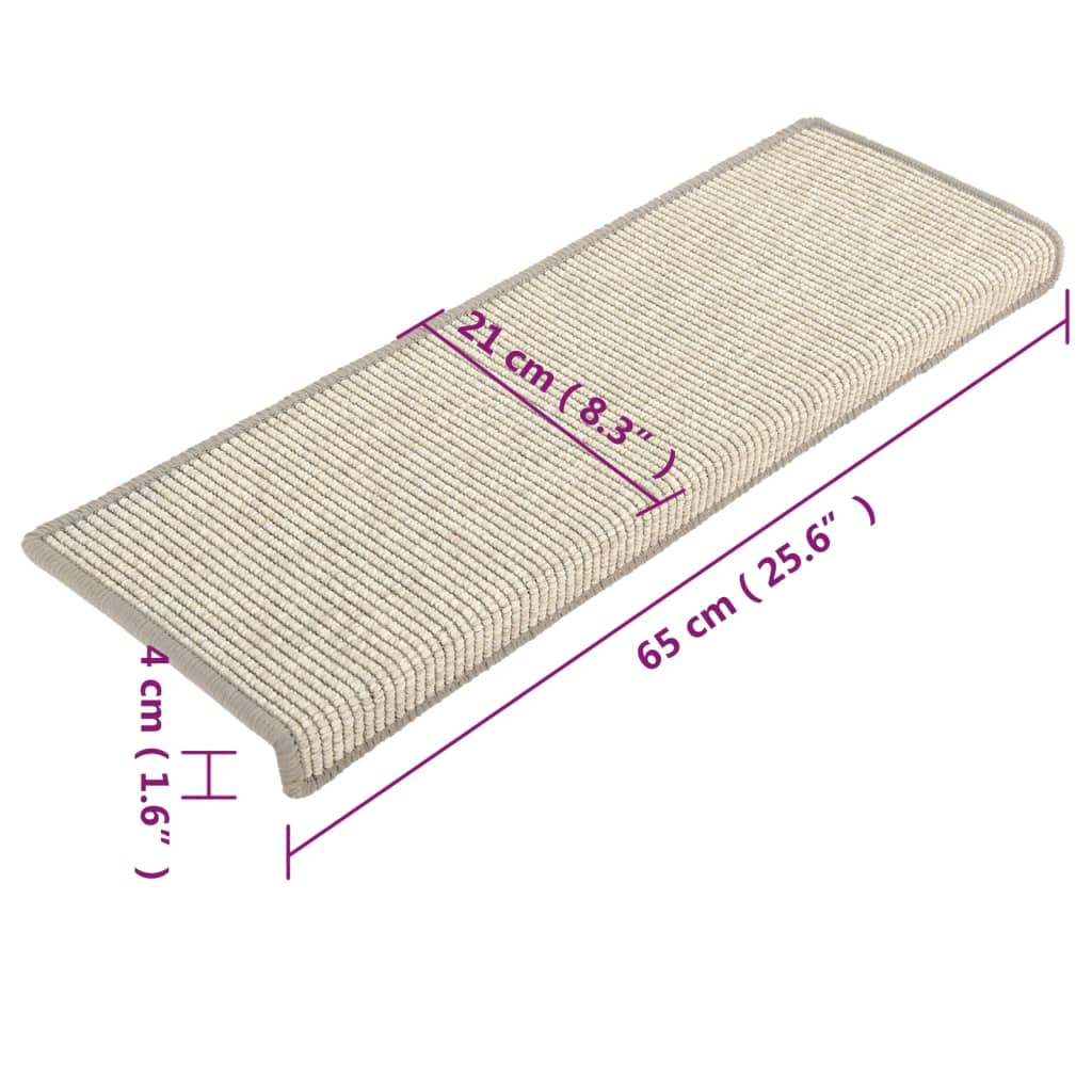 Stair Mats 15 pcs 65x21x4 cm Silver Rectangular Edge