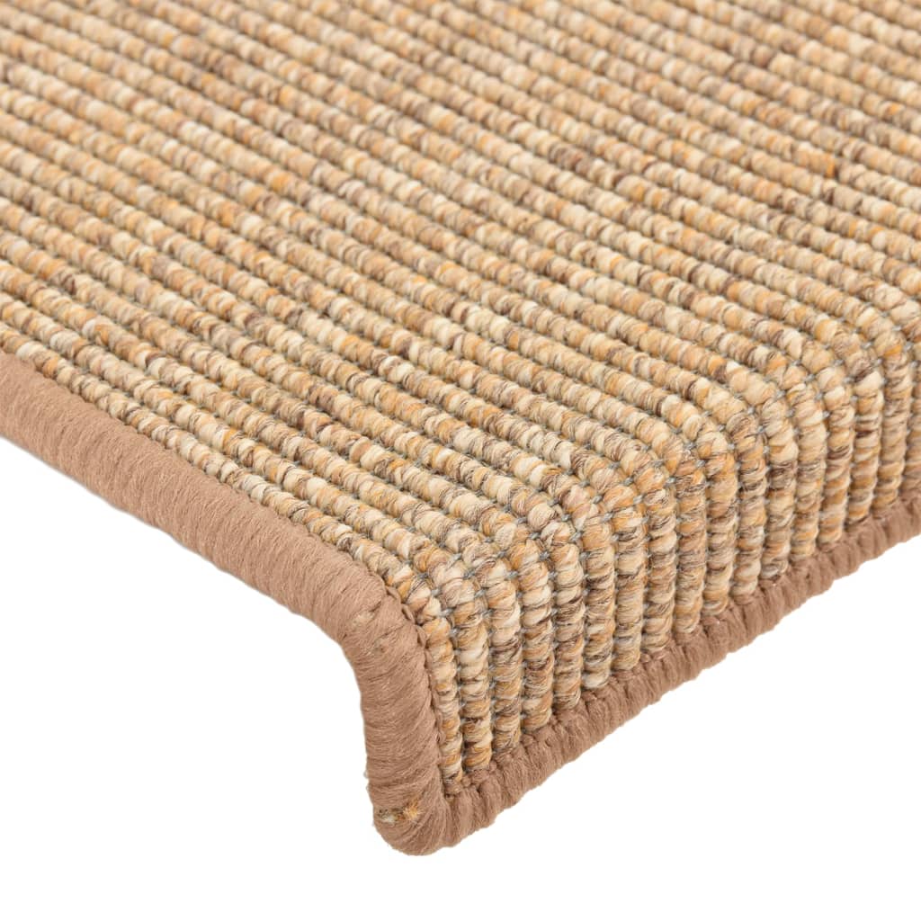 Stair Mats 15 pcs 65x21x4 cm Light Brown Rectangular Edge
