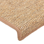 Stair Mats 15 pcs 65x21x4 cm Light Brown Rectangular Edge