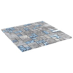 Mosaic Tiles 22 pcs Grey and Blue 30x30 cm Glass