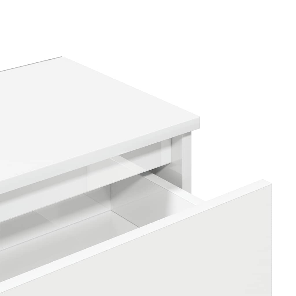 Bedside Cabinet High Gloss White 40x30x39 cm Engineered Wood