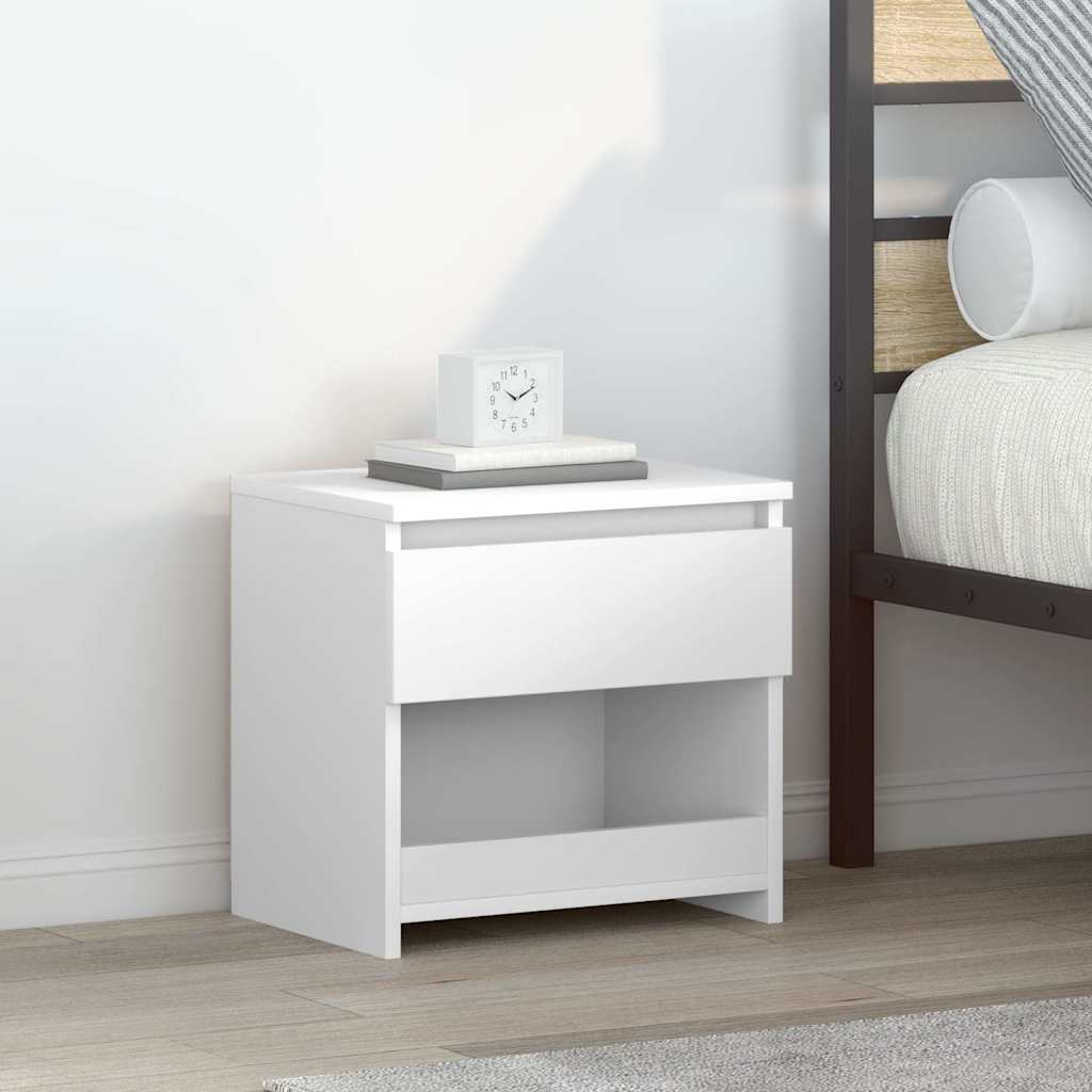 Bedside Cabinet High Gloss White 40x30x39 cm Engineered Wood