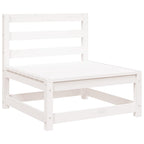 Garden Middle Sofa White Solid Wood Pine