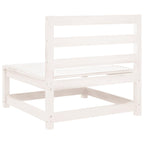 Garden Middle Sofa White Solid Wood Pine