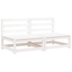 Garden Middle Sofas 2 pcs White Solid Wood Pine
