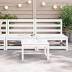 Garden Middle Sofas 2 pcs White Solid Wood Pine