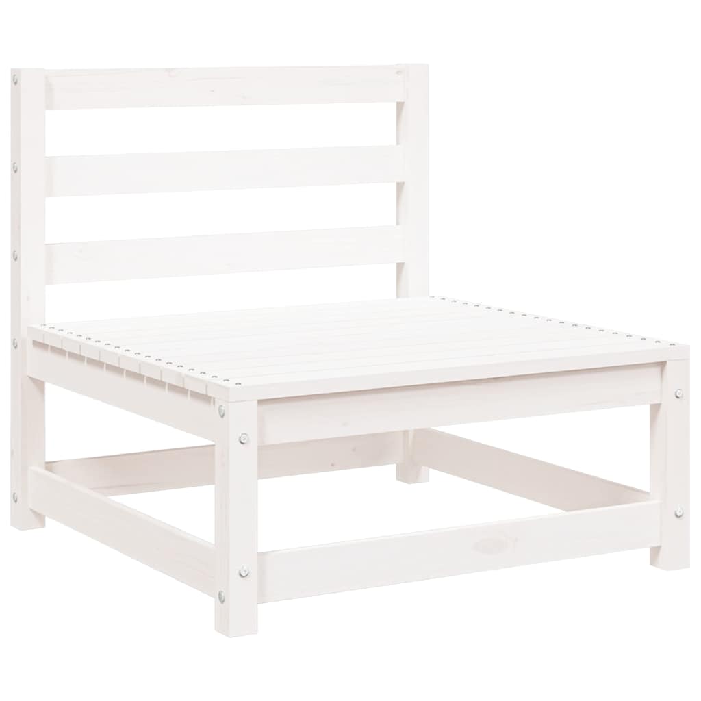 Garden Middle Sofas 2 pcs White Solid Wood Pine