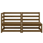 2 Piece Garden Lounge Set Honey Brown Solid Pinewood