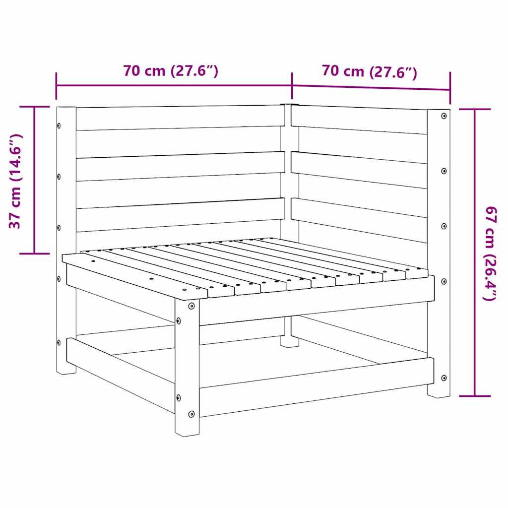 2 Piece Garden Lounge Set Black Solid Pinewood