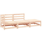 3 Piece Garden Lounge Set Solid Pinewood