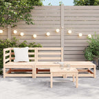 3 Piece Garden Lounge Set Solid Pinewood