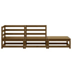 3 Piece Garden Lounge Set Honey Brown Solid Pinewood