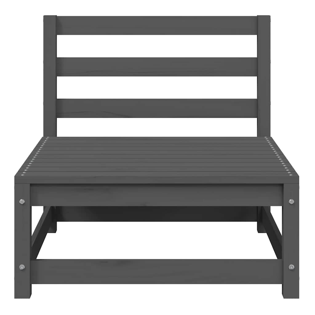 3 Piece Garden Lounge Set Grey Solid Pinewood