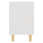 Bed Cabinets with Solid Wood Legs 2 pcs White 40x30x50 cm