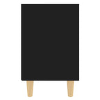 Bed Cabinet with Solid Wood Legs Black 40x30x50 cm