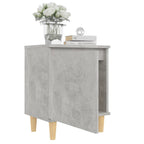Bed Cabinets with Solid Wood Legs 2pcs Concrete Grey 40x30x50cm