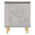 Bed Cabinets with Solid Wood Legs 2pcs Concrete Grey 40x30x50cm