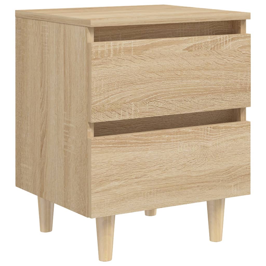 Bed Cabinet with Solid Pinewood Legs Sonoma Oak 40x35x50 cm