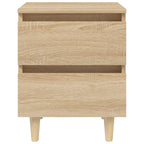 Bed Cabinet with Solid Pinewood Legs Sonoma Oak 40x35x50 cm
