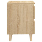 Bed Cabinet with Solid Pinewood Legs Sonoma Oak 40x35x50 cm