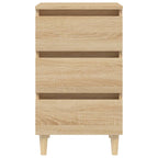 Bed Cabinet with Solid Wood Legs Sonoma Oak 40x35x69 cm
