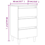 Bed Cabinets & Solid Wood Legs 2 pcs Concrete Grey 40x35x69 cm