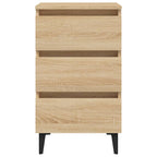 Bed Cabinet with Metal Legs Sonoma Oak 40x35x69 cm