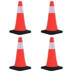 Reflective Traffic Cones With Heavy Bases 4 Pcs