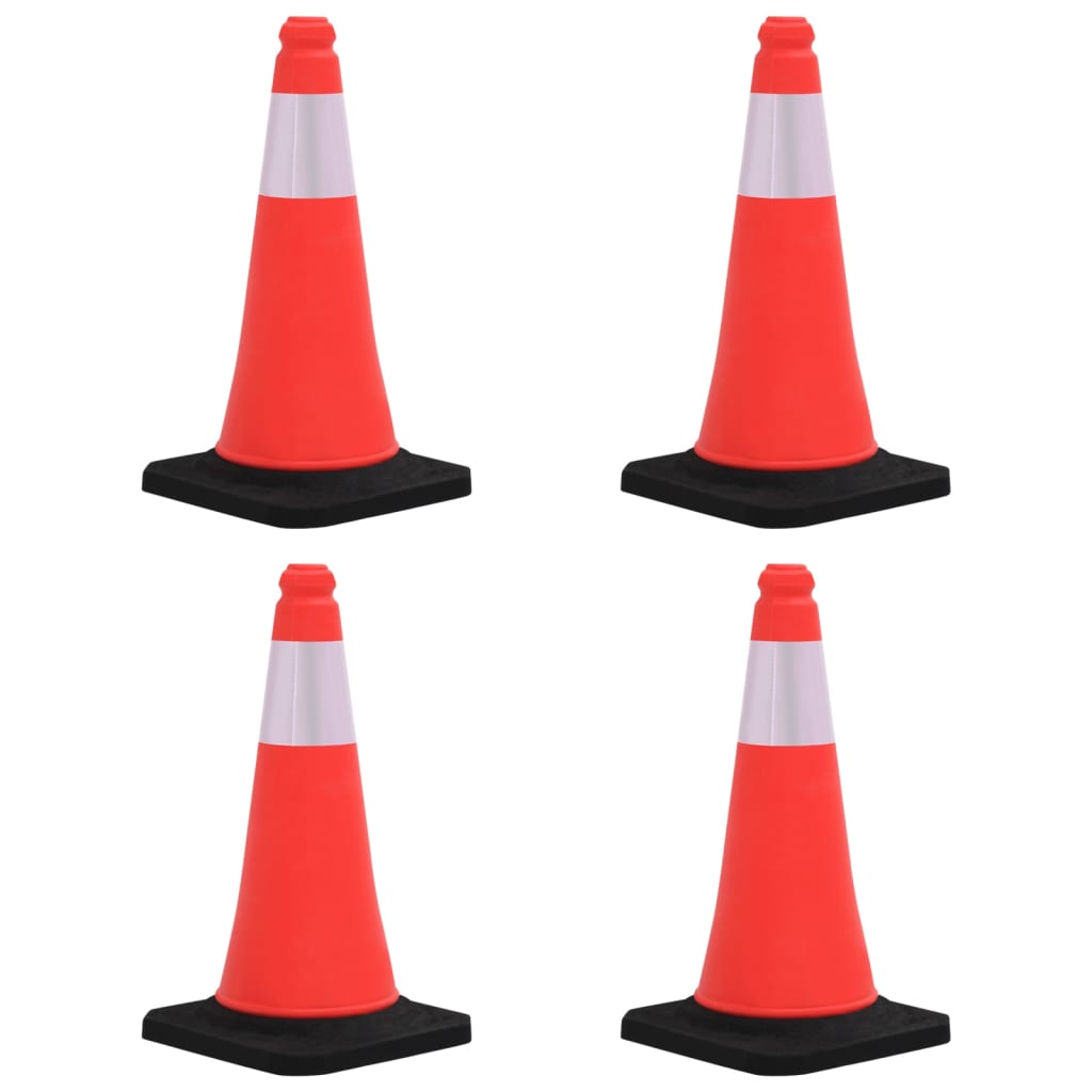 Reflective Traffic Cones With Heavy Bases 4 Pcs