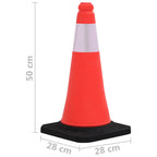 Reflective Traffic Cones With Heavy Bases 4 Pcs