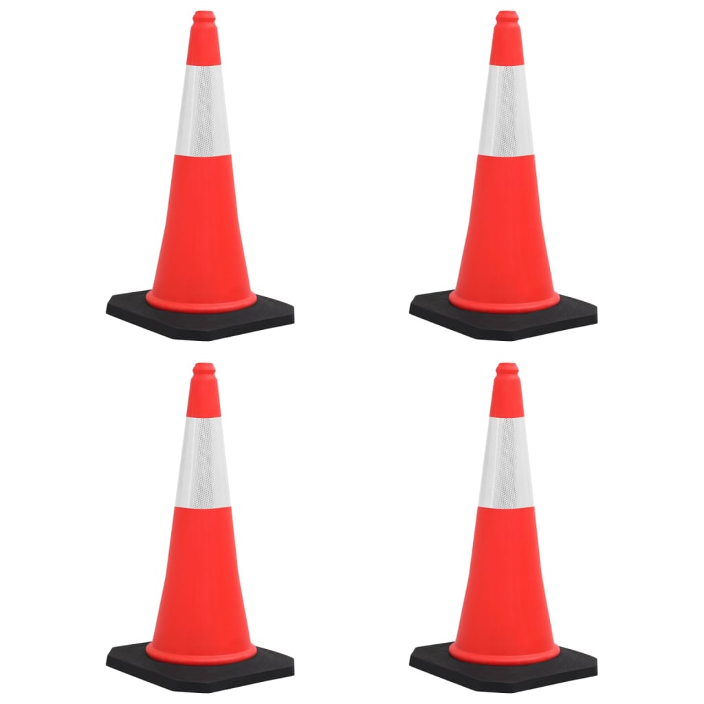 Reflective Traffic Cones With Heavy Bases 4 Pcs