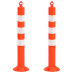 Traffic Control Bollards 2 Pcs With Chain 75 Cm Pe